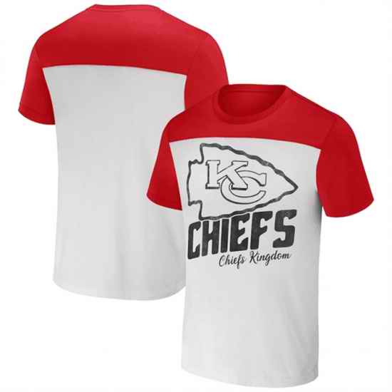 Men Kansas City Chiefs Cream Red X Darius Rucker Collection Colorblocked T Shirt